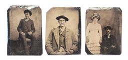 LOT OF 3: WESTERN LAWMAN TINTYPES.