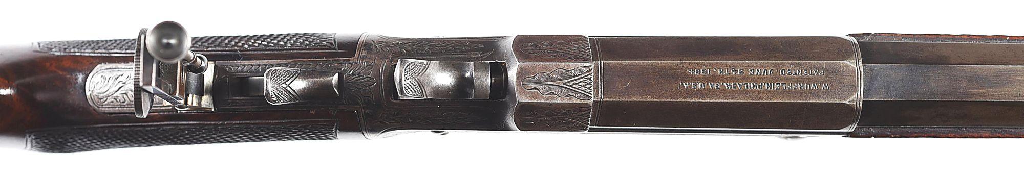 (A) ATTRACTIVE ENGRAVED DELUXE WURFFLEIN SINGLE SHOT GALLERY RIFLE.