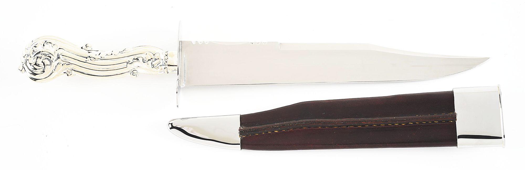 W&S BUTCHER CUTLERY HANDLED SHEFFILED BOWIE KNIFE.
