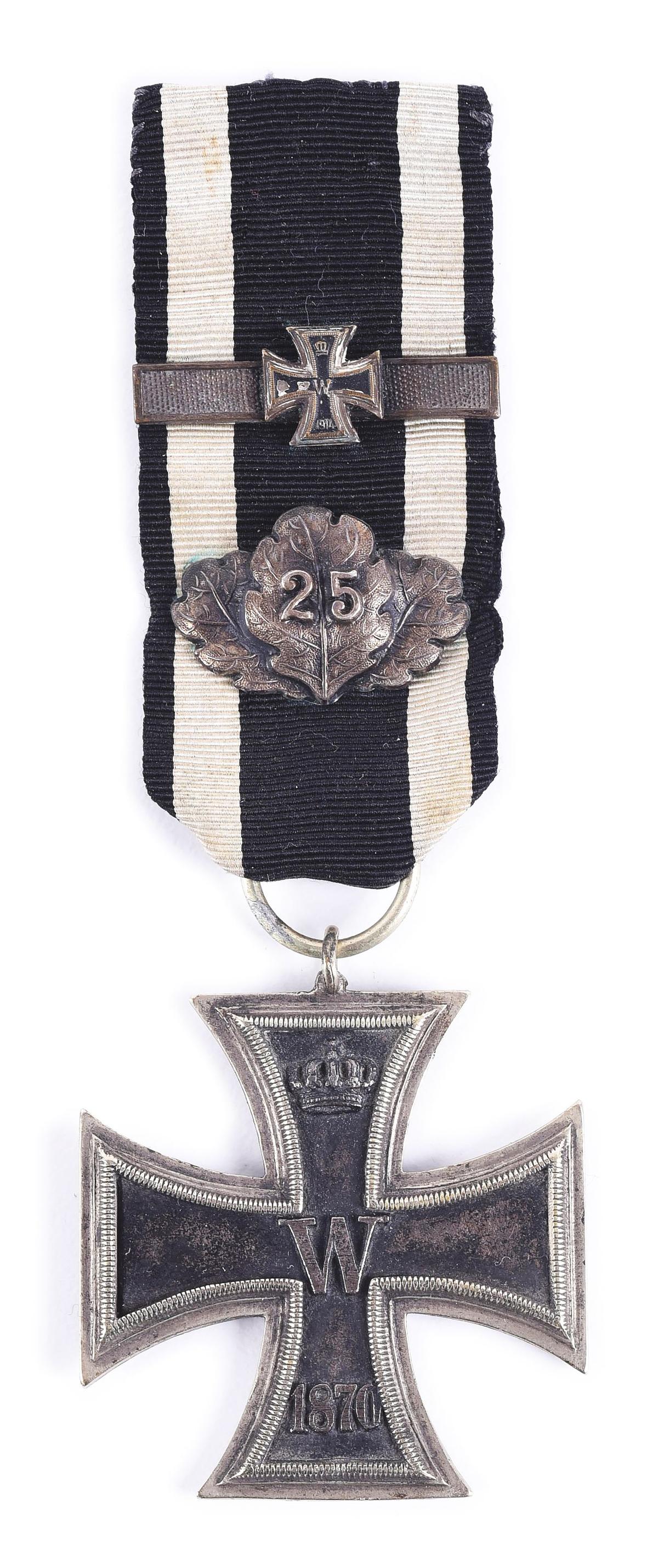 PRUSSIAN 1870 "TYPE A" 2ND CLASS IRON CROSS WITH 25 YEAR OAKS.