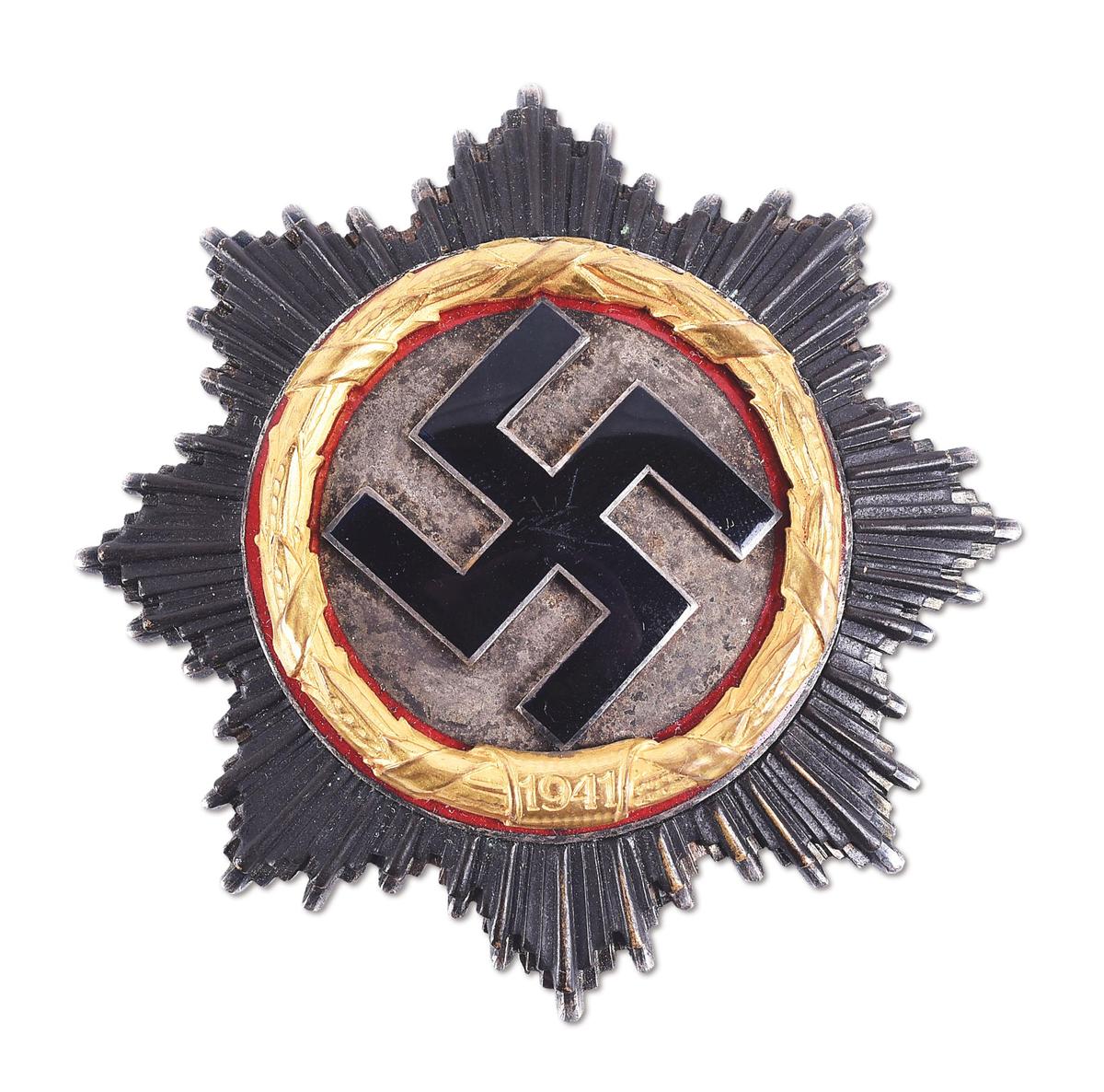 GERMAN WWII CROSS IN GOLD MADE BY DESCHLER AND SOHN.