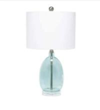 Lalia Home clear blue oval glass table lamp
