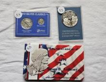 The Presidential Journey for Peace Medal & 2 Silver Classics & 1979 Susan B Anthony 3 Coin Set