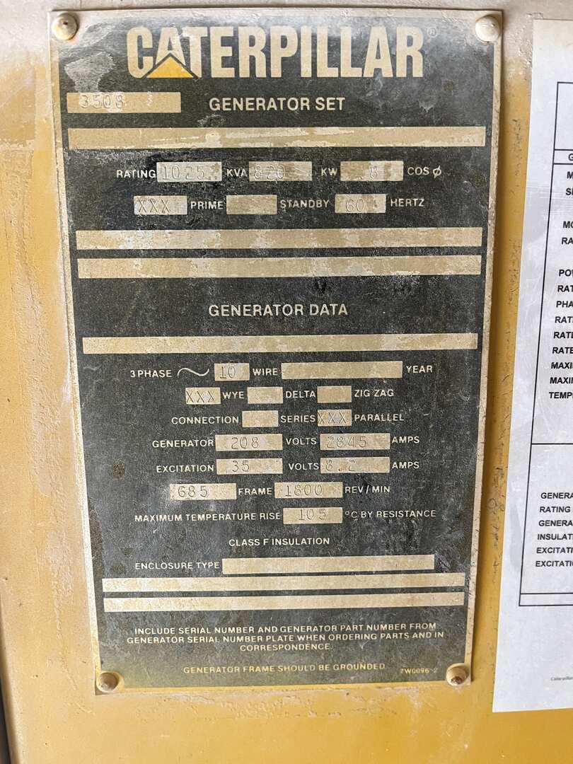 CAT 820KW GENERATOR SET