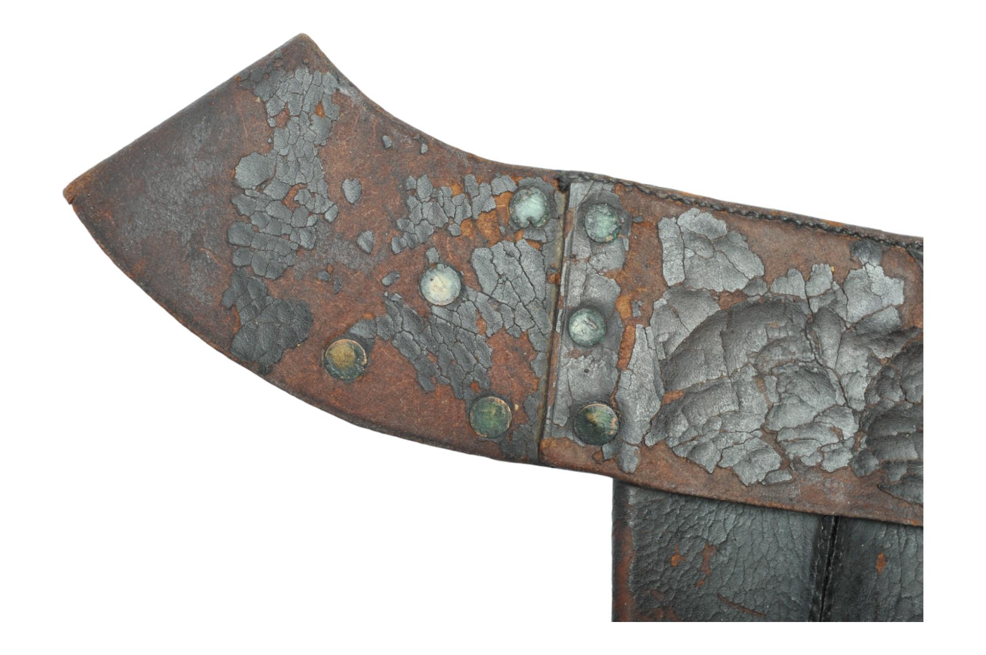 RARE US Army Indian Wars era Spade Bayonet Leather Sheath (KDW)