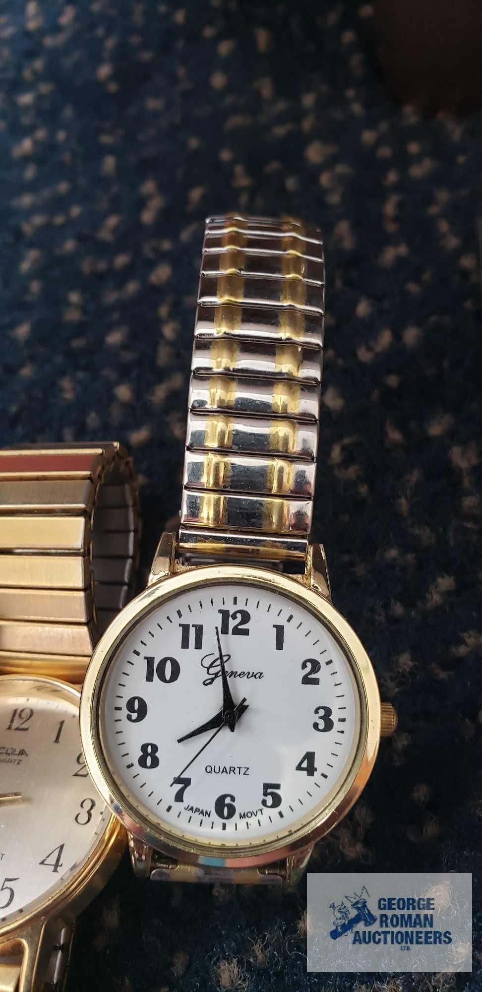 Assorted watches, watch...faces, and watch bands