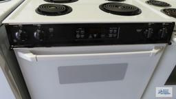 GE four burner electric stove, model number JSP2680W1WH