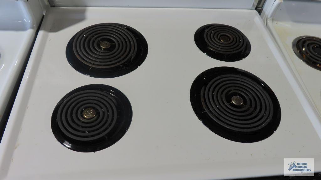 GE four burner electric stove, model number JSP2680W1WH