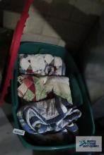 Tote with quilts, blue ones seem to be full/queen size, other maybe King
