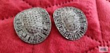 Victorian shoe buckle clips marked F & Co. Silverite