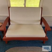 Redwood settee with two chairs
