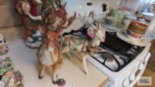 Fits and Floyd...reindeer...candle holder and figurine, top broken on candle holder