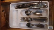 Stainless steel read & Barton flatware set with holder