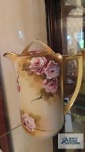 Nippon hand painted chocolate pot with rose motif