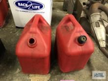 TWO PLASTIC FUEL CANS...
