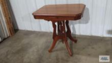 Victorian wood...table. 28-1/2 in. tall by 29 in. long by 20 in. wide.