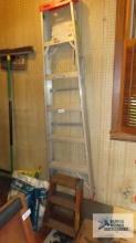 Werner 6 ft aluminum step ladder and 2 ft wooden step ladder