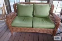wicker loveseat by Allen and Roth