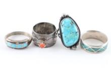 Collection of 4 Navajo Rings