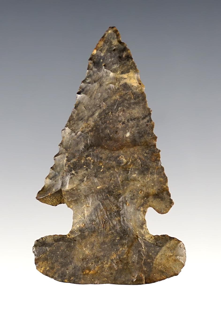 Heavily patinated 2 3/8" Ohio Thebes made from Coshocton Flint.