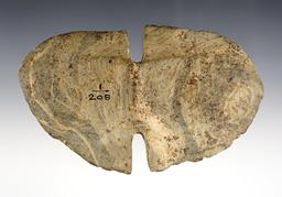 5 1/2" Double Notched Butterfuly Bannerstone - Madison Co., Indiana. Pictured. Ex. Knoblock.