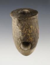 Mississippian Culture 2 9/16" restored Vase Pipe found at the Riker Site, Tuscarawas Co., Ohio