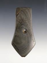 Thin 3 9/16" Hopewell Pentagonal Pendant - Lorain Co., Ohio. Ex. Hooks (#21A), Root (#3637S)