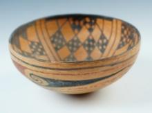 6 1/2" x 3" Ancient Southwestern Pottery Vessel - nice paint. Six small pieces at bottom glued.