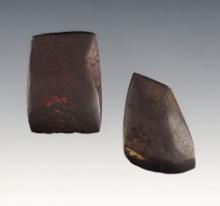 Pair of Hematite Celts found in Tuscarawas Co., Ohio. The largest is 1 3/8".