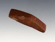 Miniature 2 1/2" Undrilled Semi-Keeled Adena Gorget made from brown Claystone. Tennessee.