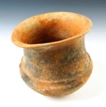 5 3/4" nicely styled solid condition decorated carinated Ban Chaing Pottery Vessel. Thailand.