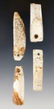 Set of 4 Drilled Ft. Ancient Shell Pendants recovered at the Fox Field Site, Mason Co., Kentucky.