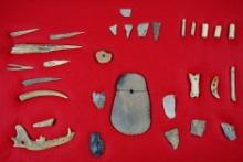 Group of assorted artifacts recovered in Ohio including projectile points, stone beads, Etc…..
