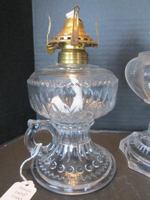 Four Clear Glass Finger Oil Lamps