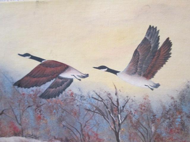 Old Unframed Mallard Duck and Canadian Goose Paintings