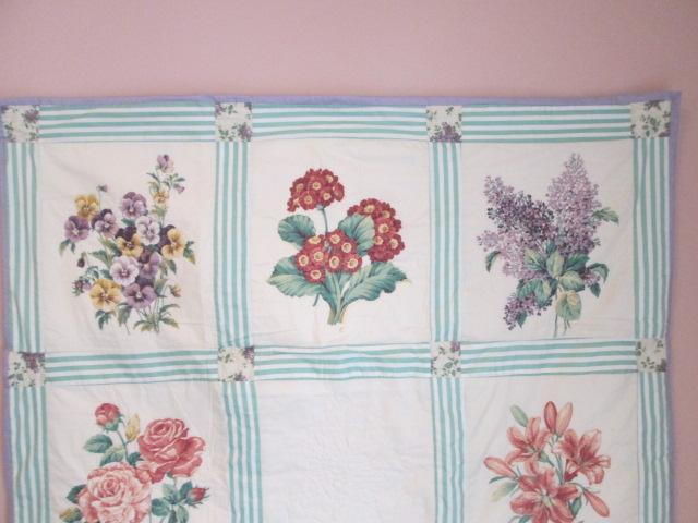 Machine Sewn Flower Bouquet Wall Hanging