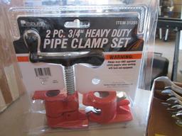 Two New Old Stock Pittsburgh 2 Pc 3/4" Heavy Duty Pipe Clamp Sets