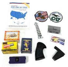 Lot of Various Items - Butterfly knife, Stun Gun, Cards, Pachmayr Grips, & More!