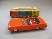 Vintage Tin Battery Operated Bump n Go w/Passengers Car By Gorgo