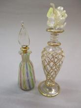 2 Vintage Glass Perfume Bottles