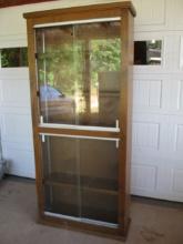 2 Sectional Display Cabinet w/Sliding Glass Doors