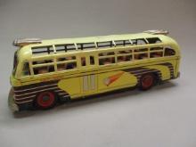Vintage Sight Seeing Tin Friction Toy Bus By IY Metal Toys Made in Japan