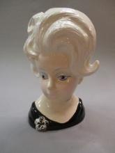 Vintage Lady Head Vase 9 1/2"