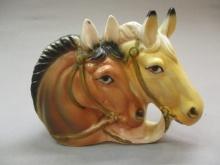 1950's Ceramic Horses Wall Pocket 4 1/2"