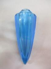 Vintage Blue Glass Wall Pocket 8 1/2"