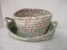 Two Woven Fabric Coil Baskets