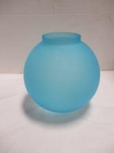 Aqua Blue Satin Glass Parlor Lamp Shade