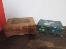 Two Wood Jewelry Boxes