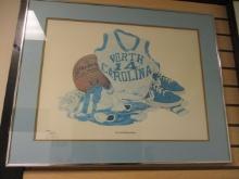 Signed Limited Edition Steve Ford "Tar Heel Basketball" Print