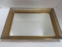 Vintage Footed Gold Metal Mirror